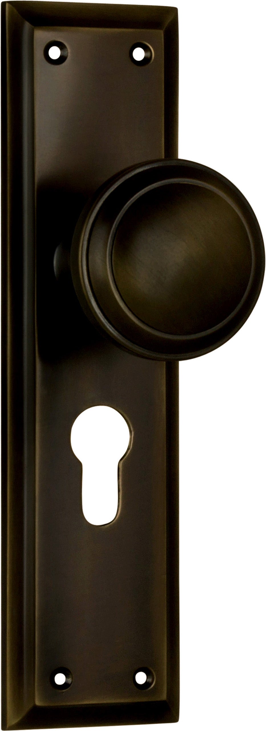 Milton Door Knob - Long Backplate by Tradco