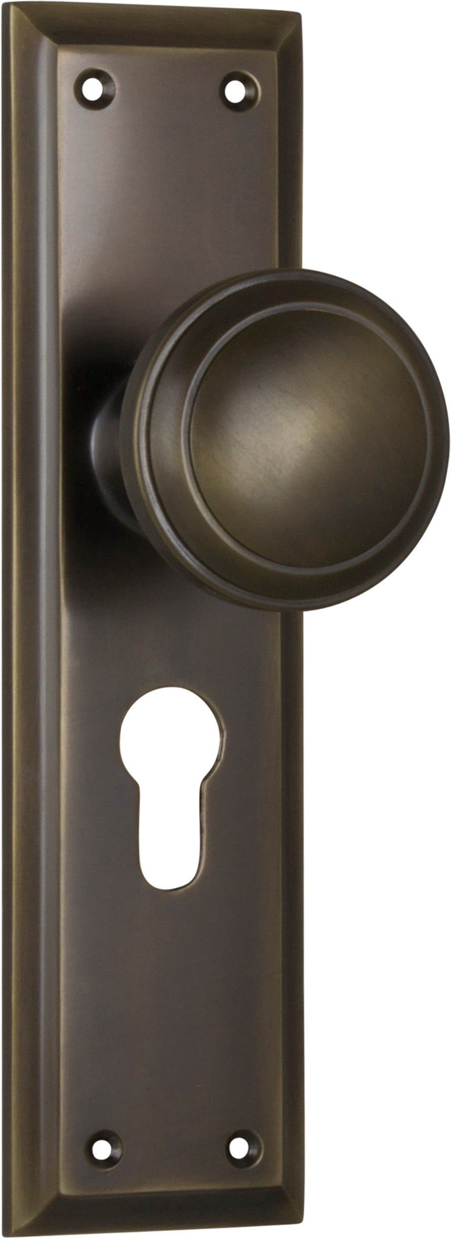 Milton Door Knob - Long Backplate by Tradco