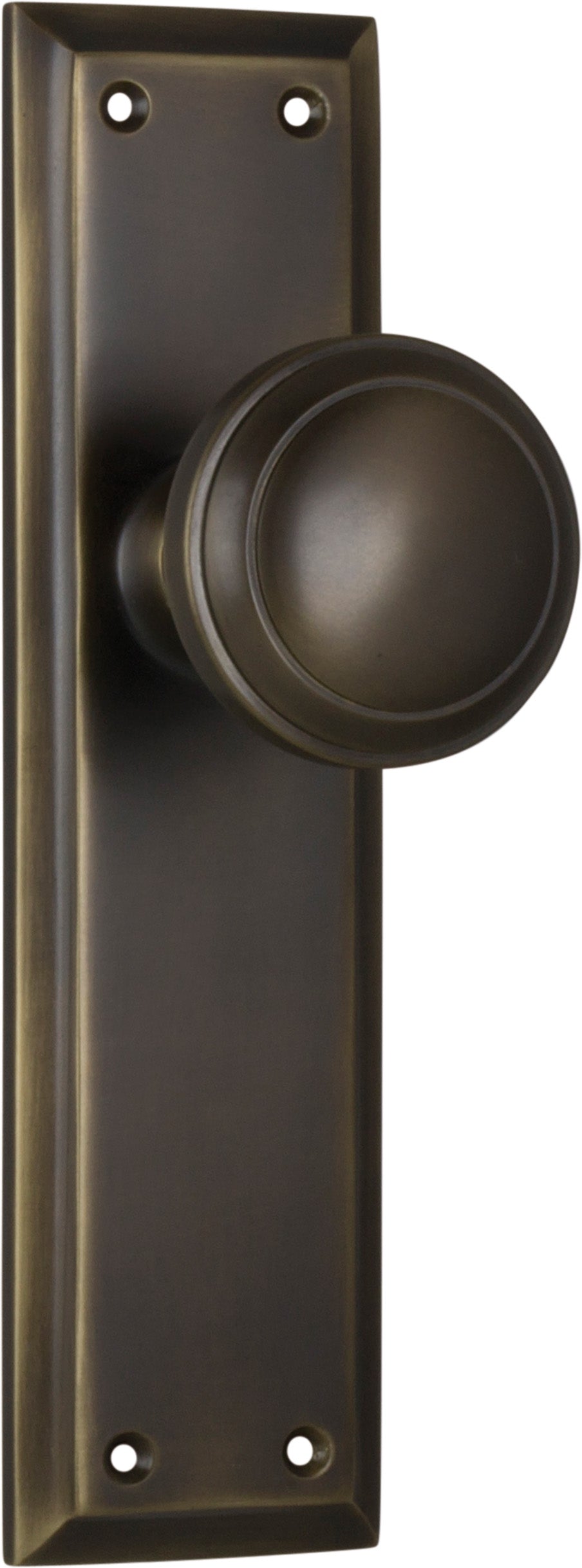 Milton Door Knob - Long Backplate by Tradco