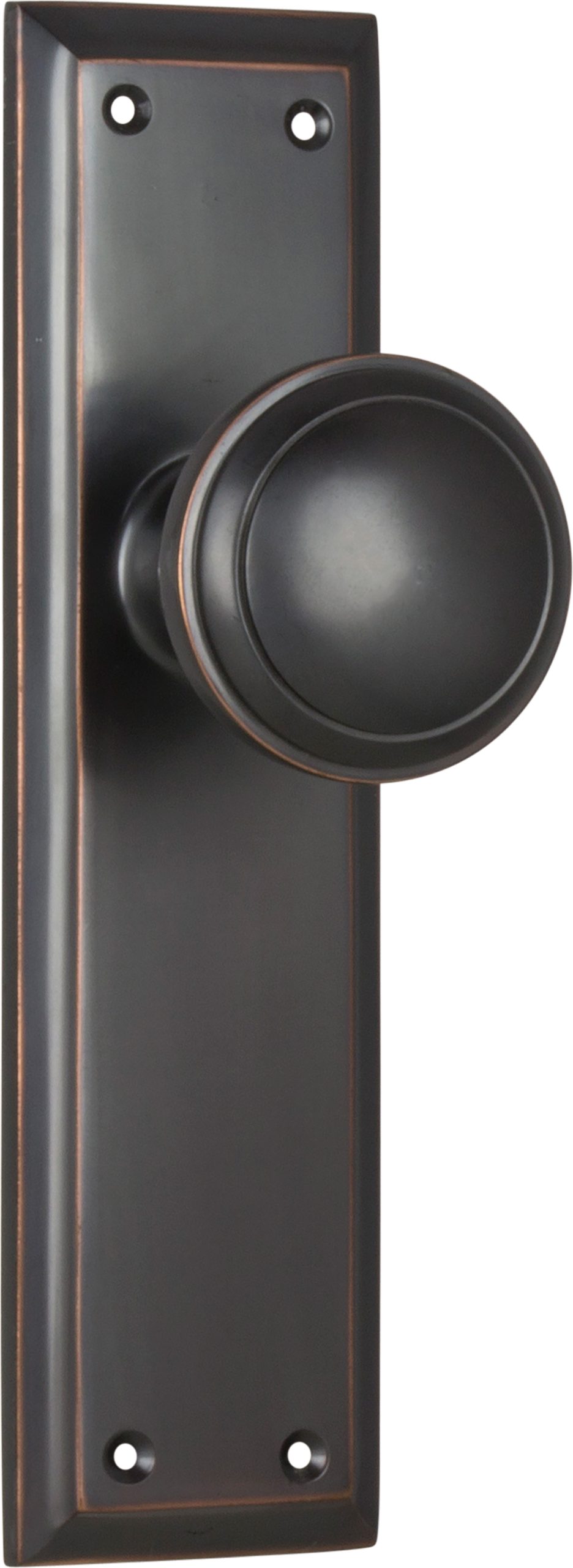 Milton Door Knob - Long Backplate by Tradco