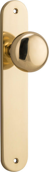 Cambridge Knob - Oval Backplate - Entry Point - Iver - Polished Brass - Door Knobs