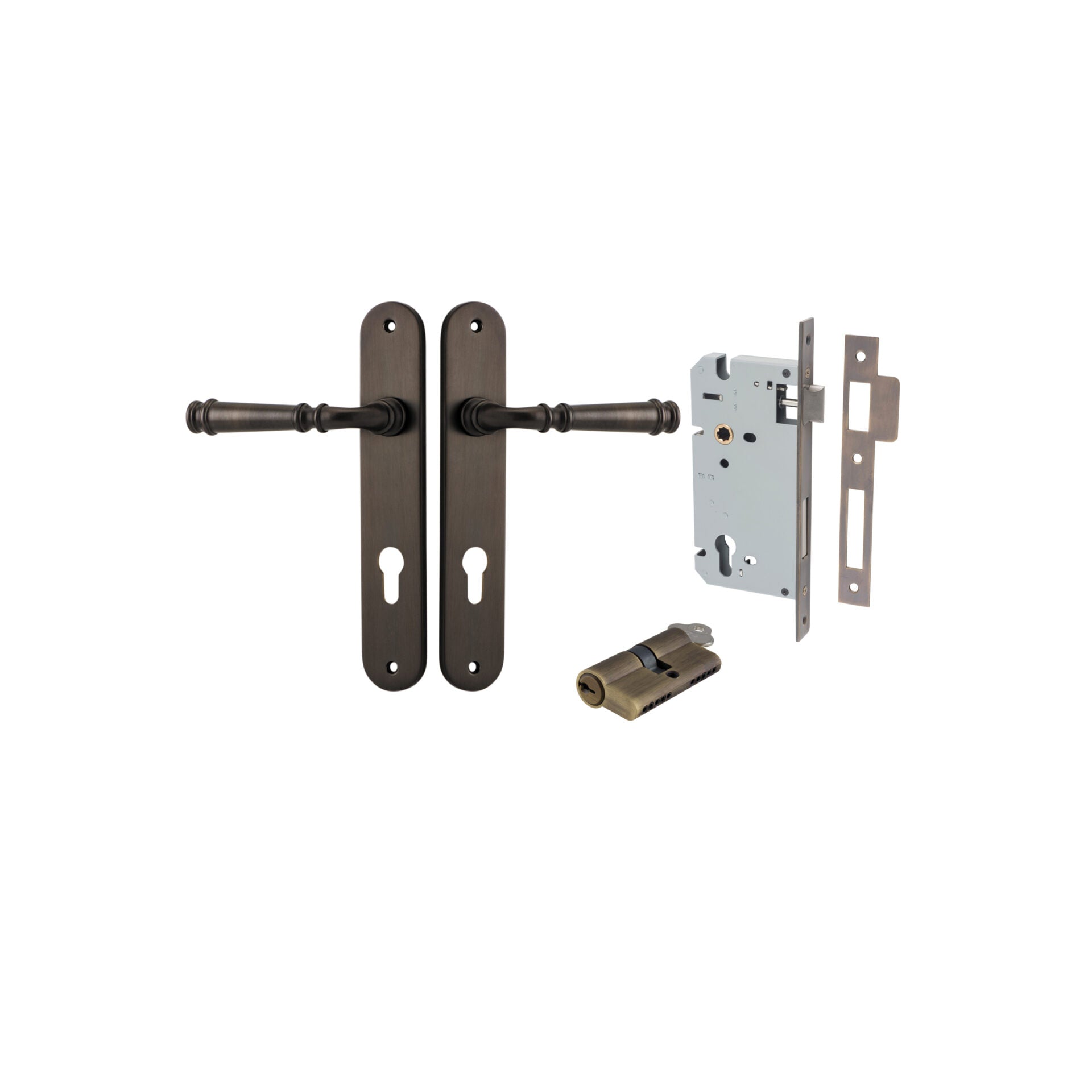 Verona Lever - Oval Backplate - Entry Point - Iver - Signature Brass - Door Levers