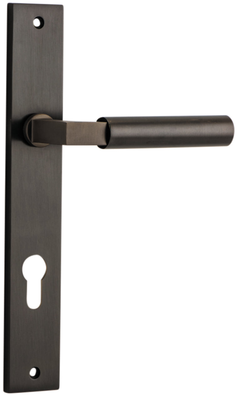 Berlin Lever - Rectangular Backplate - Entry Point - Iver - Signature Brass - Door Levers