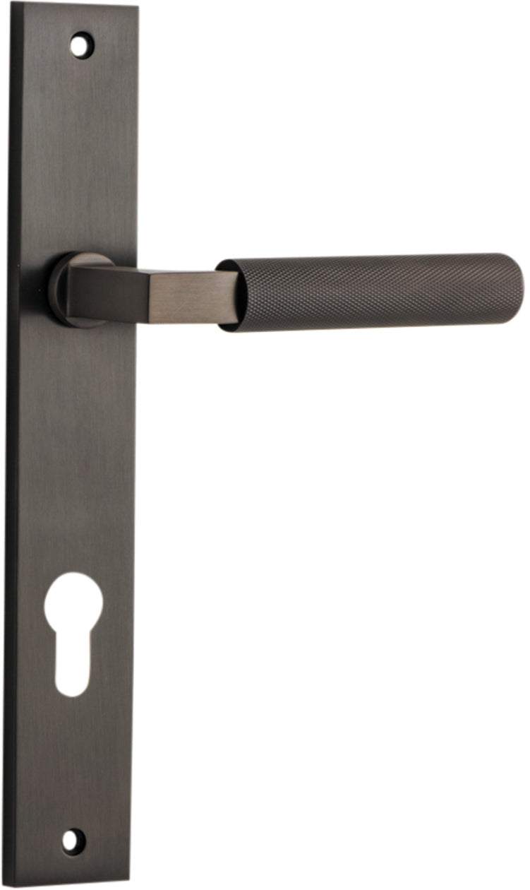 Brunswick Lever - Rectangular Backplate - Entry Point - Iver - Signature Brass - Door Levers