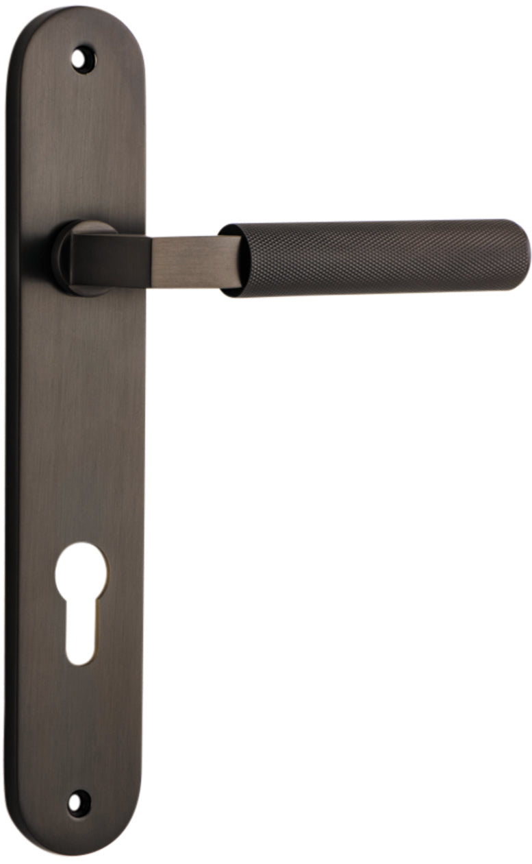 Brunswick Lever - Oval Backplate - Entry Point - Iver - Signature Brass - Door Levers