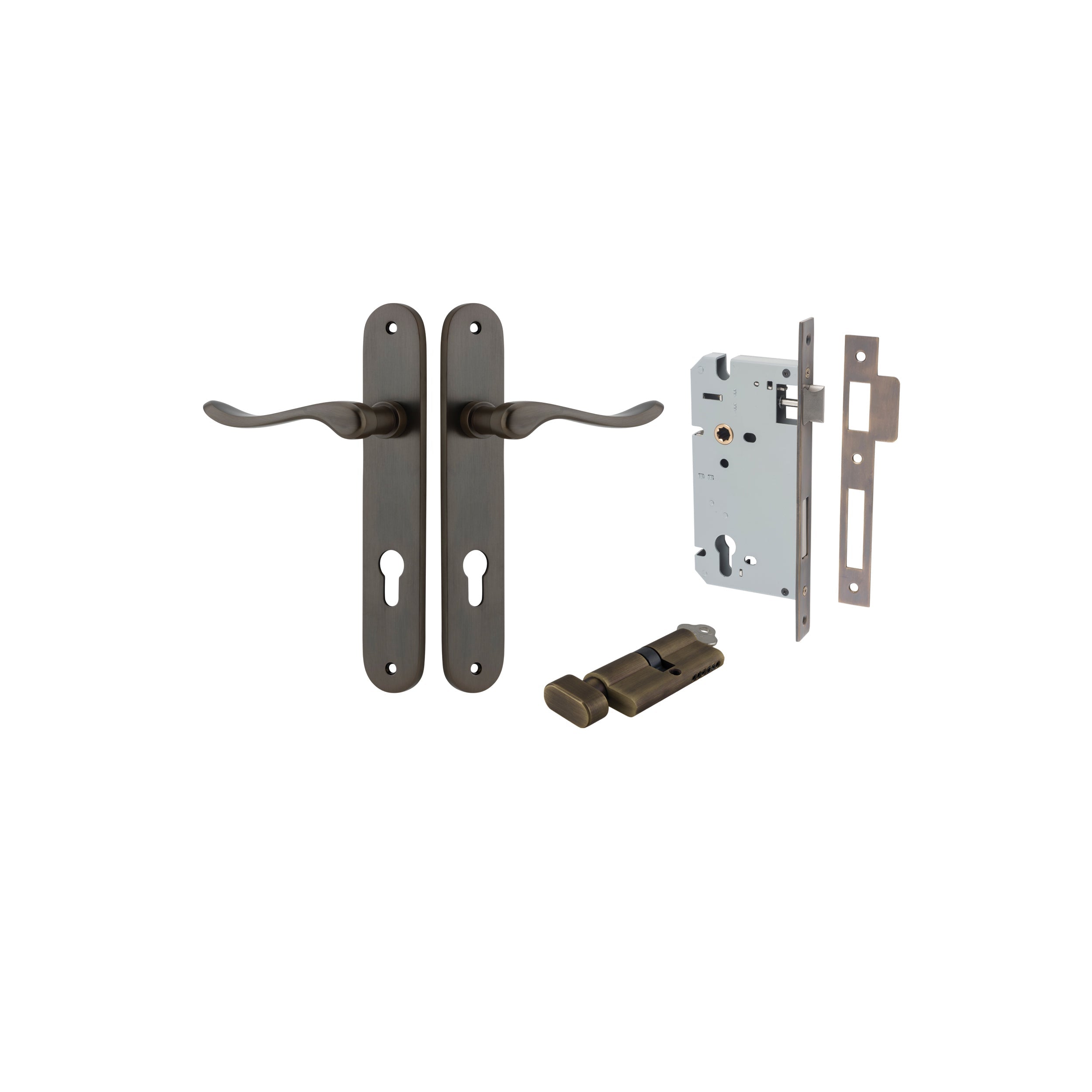 Stirling Lever - Oval Backplate - Entry Point - Iver - Signature Brass - Door Levers