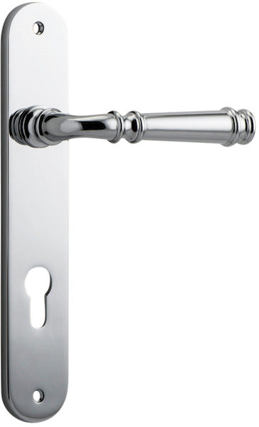 Verona Lever - Oval Backplate - Entry Point - Iver - Polished Chrome - Door Levers