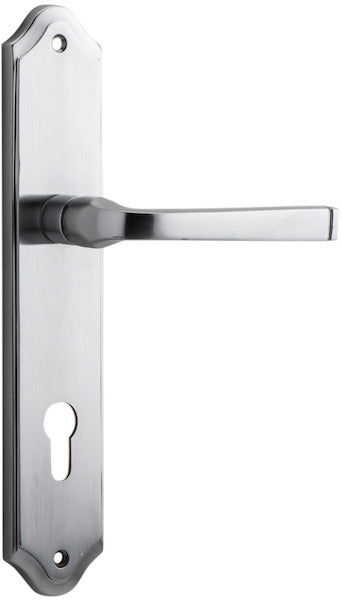 Annecy Lever - Shouldered Backplate - Entry Point - Iver - Brushed Chrome - Door Levers