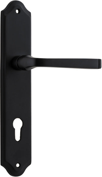 Annecy Lever - Shouldered Backplate - Entry Point - Iver - Matt Black - Door Levers