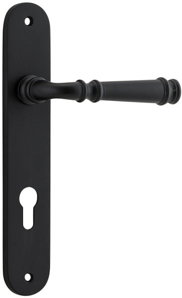 Verona Lever - Oval Backplate - Entry Point - Iver - Matt Black - Door Levers