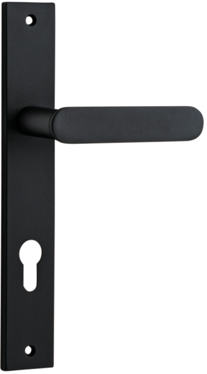 Bronte Lever - Rectangular Backplate - Entry Point - Iver - Matt Black - Door Levers