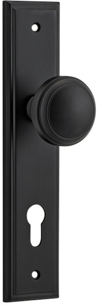 Paddington Knob - Stepped Backplate - Entry Point - Iver - Matt Black - Door Knobs