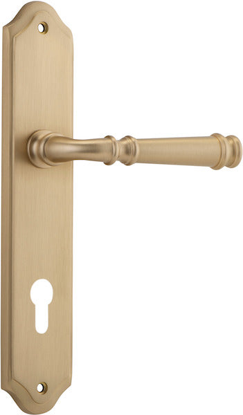 Verona Lever - Shouldered Backplate - Entry Point - Iver - Brushed Brass - Door Levers