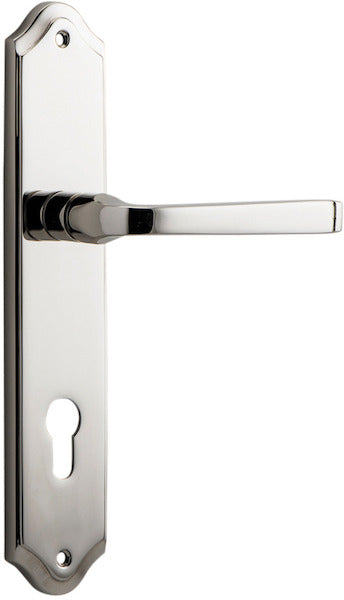 Annecy Lever - Shouldered Backplate - Entry Point - Iver - Polished Nickel - Door Levers