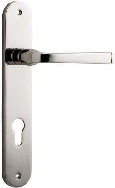 Annecy Lever - Oval Backplate - Entry Point - Iver - Polished Nickel - Door Levers