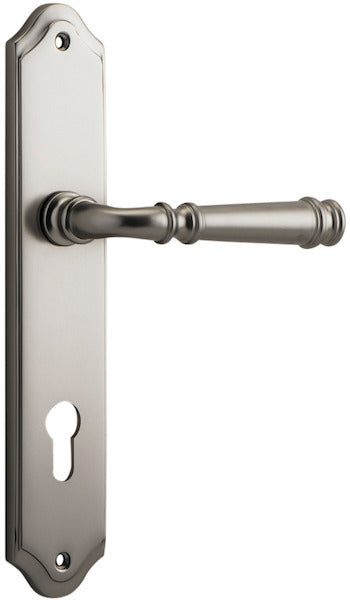 Verona Lever - Shouldered Backplate - Entry Point - Iver - Satin Nickel - Door Levers