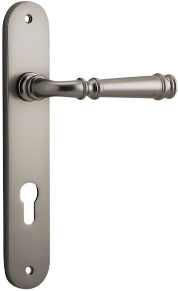 Verona Lever - Oval Backplate - Entry Point - Iver - Satin Nickel - Door Levers