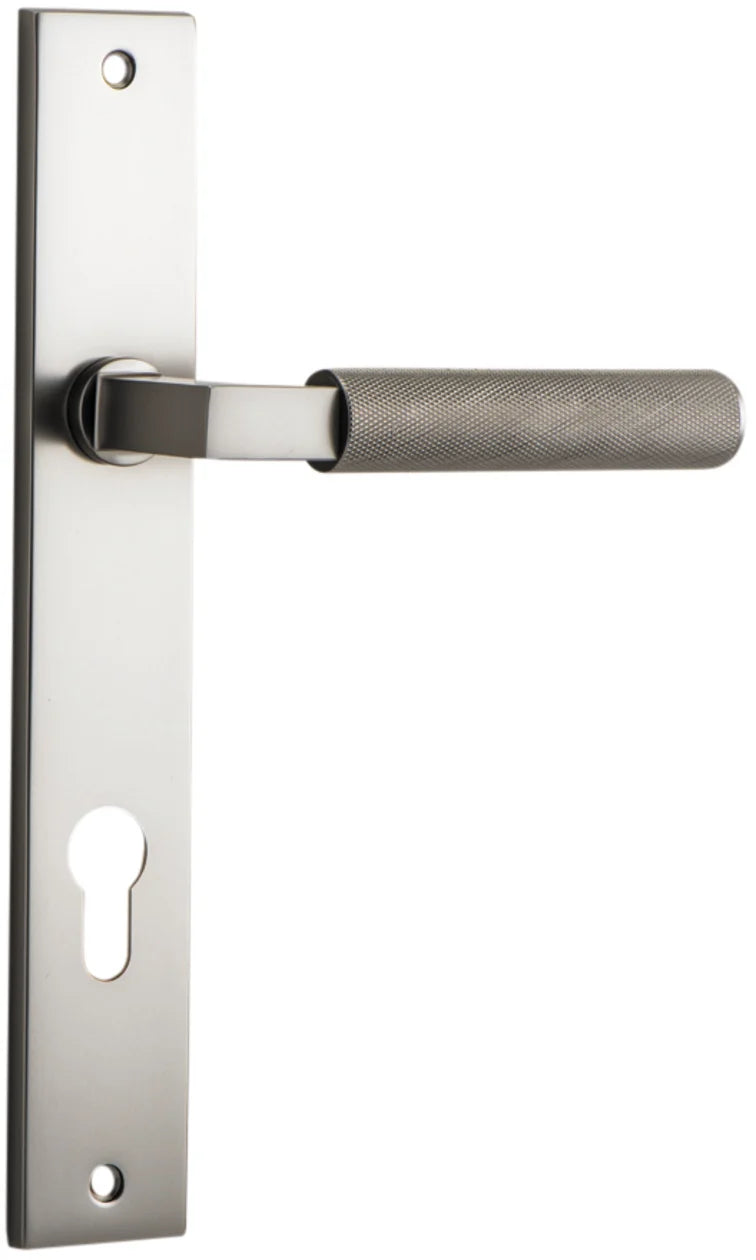 Brunswick Lever - Rectangular Backplate - Entry Point - Iver - Satin Nickel - Door Levers