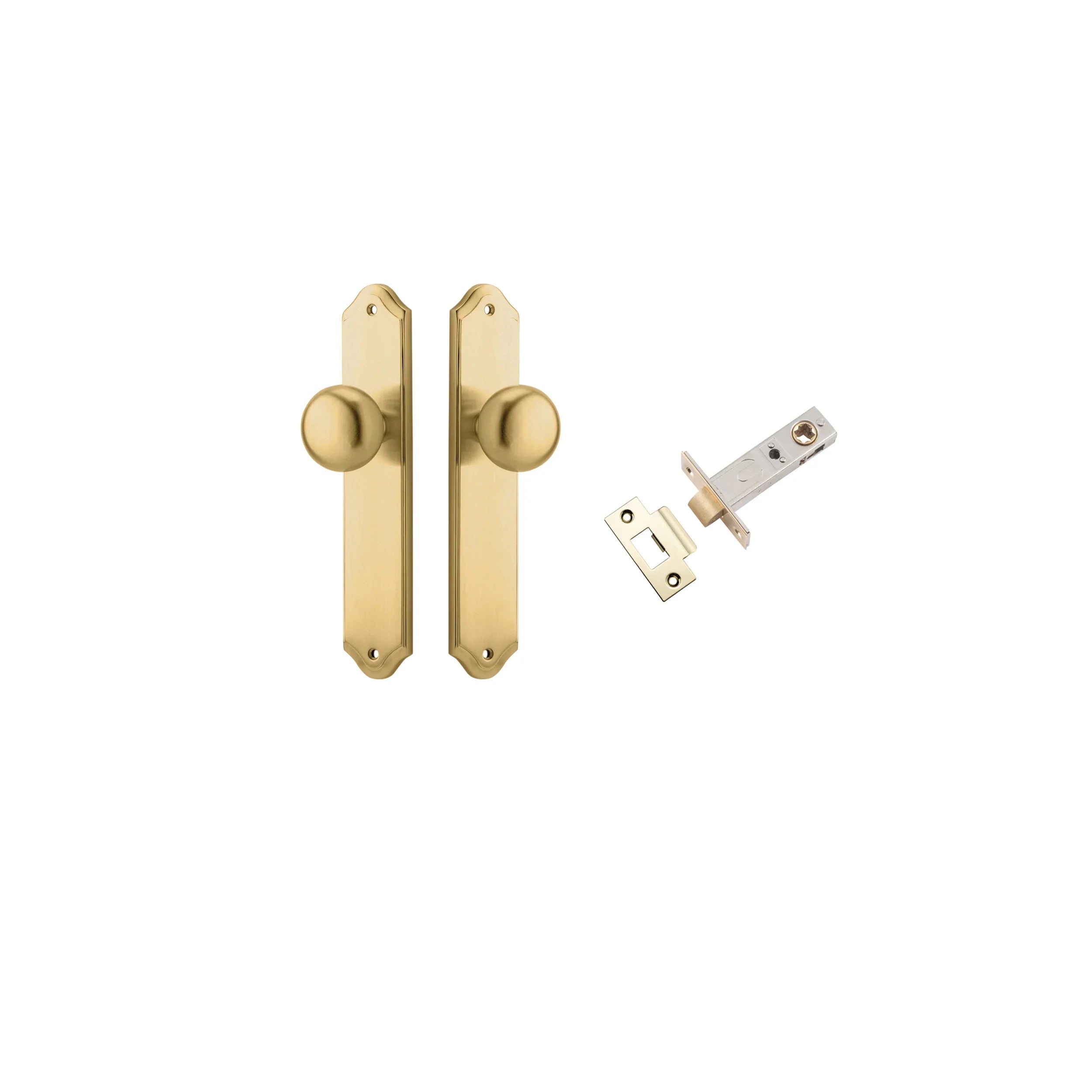 Cambridge Knob - Shouldered Backplate - Entry Point - Iver - Brushed Brass - Door Knobs