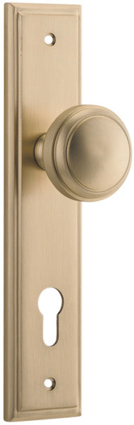 Paddington Knob - Stepped Backplate - Entry Point - Iver - Brushed Brass - Door Knobs