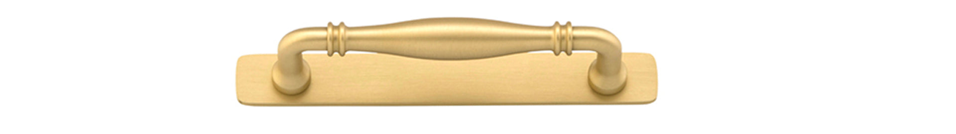 Sarlat Cabinet Pull with Backplate - Entry Point - Iver - Brushed Gold PVD - Cabinet Pulls