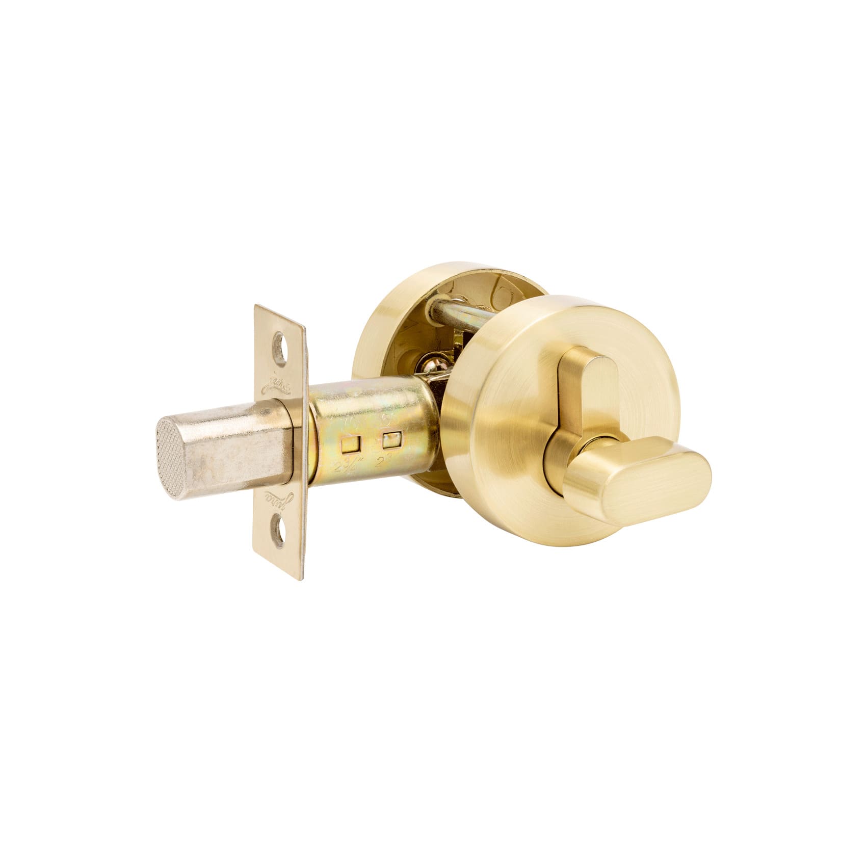 Jura Elite Round Slimline Deadbolt - Satin Brass - By Zanda