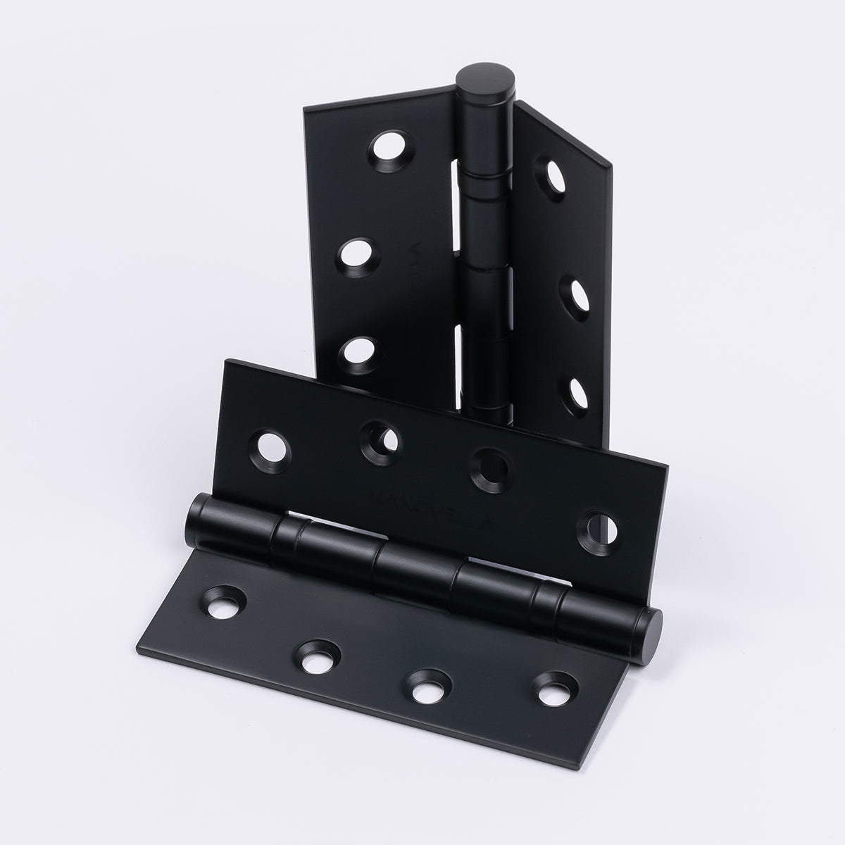 Matt Black Ball Bearing Hinge (Pair) 100mm x 75mm - Manovella