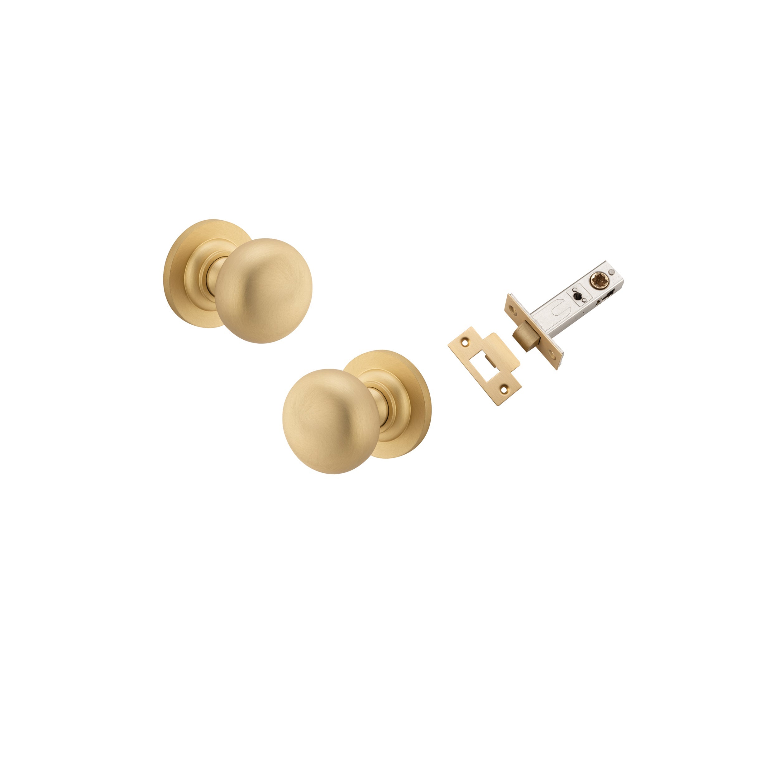 Cambridge Knob - Round Rose - Entry Point - Iver - Brushed Brass - Door Knobs