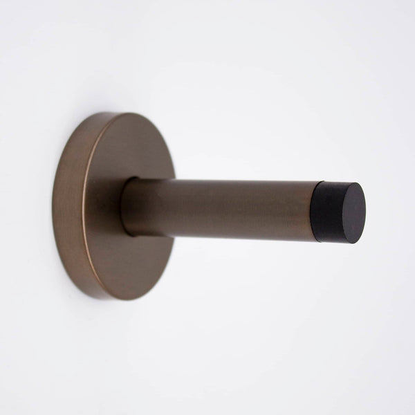 Aged Brass Wall Mounted Straight Door Stop