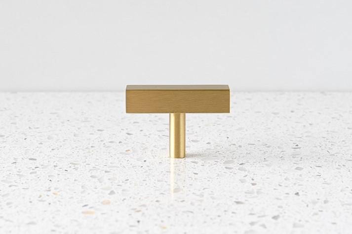 Madeline Brass Cabinetry Square T Handle - Little Swagger