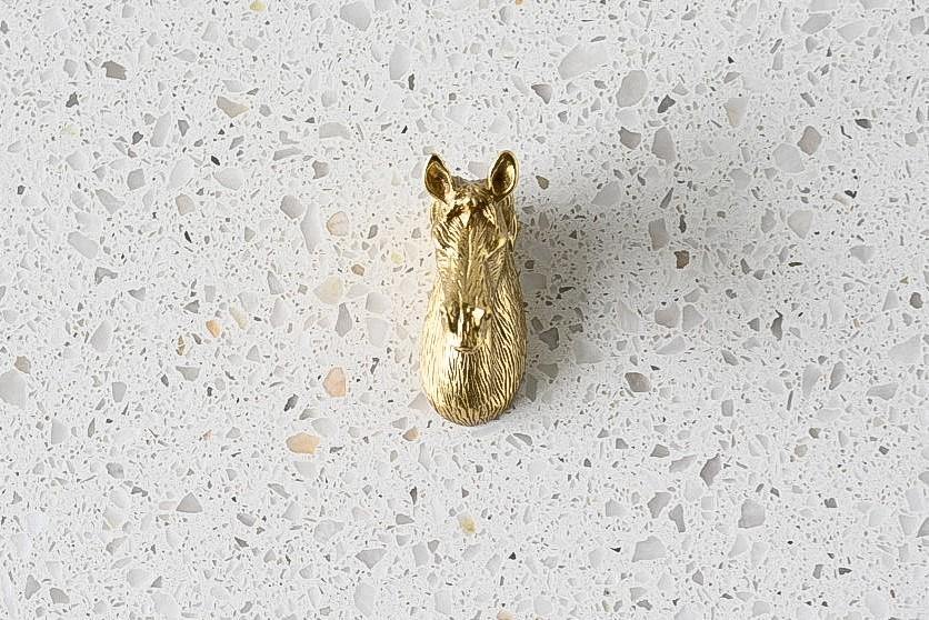 Mercury Horse Brass Cabinetry Hook - Little Swagger