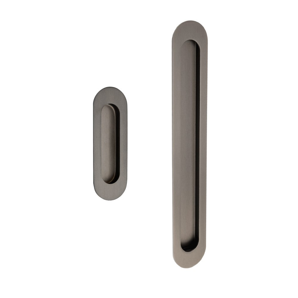 Duke Oval Flush Pull - Graphite Nickel