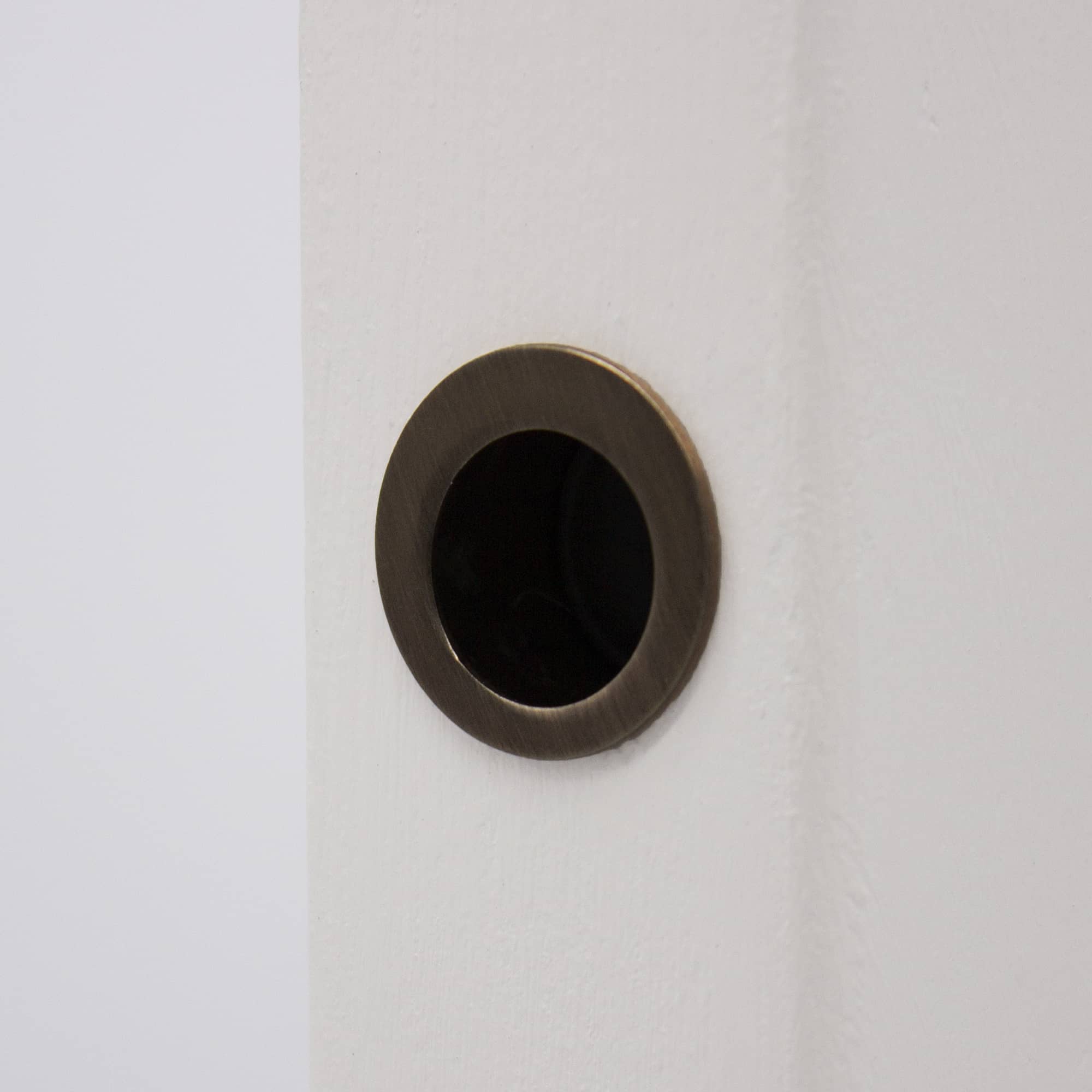 Aged Brass Round Sliding Door Finger Pull - Manovella