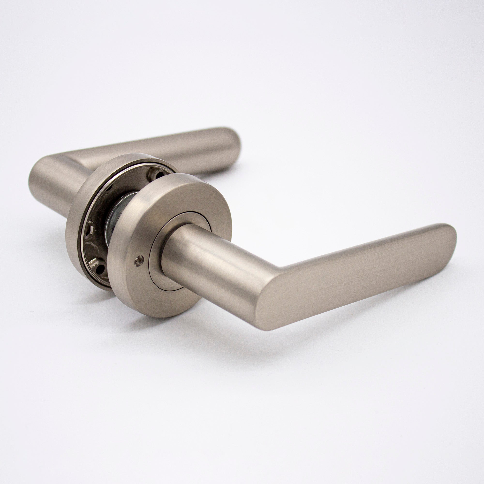 Brushed Nickel Privacy Door Handle - Fairhaven - Manovella