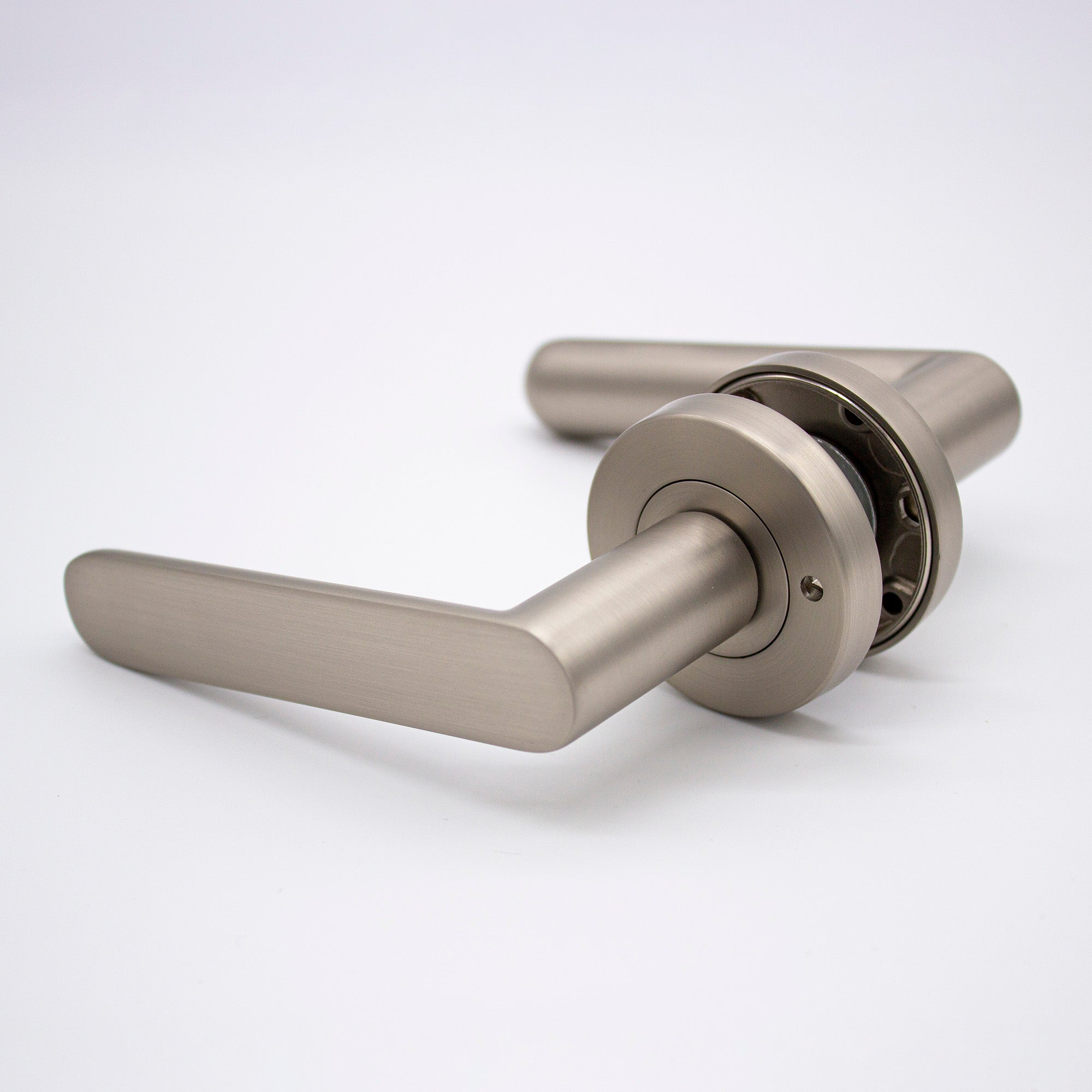 Brushed Nickel Privacy Door Handle - Fairhaven - Manovella