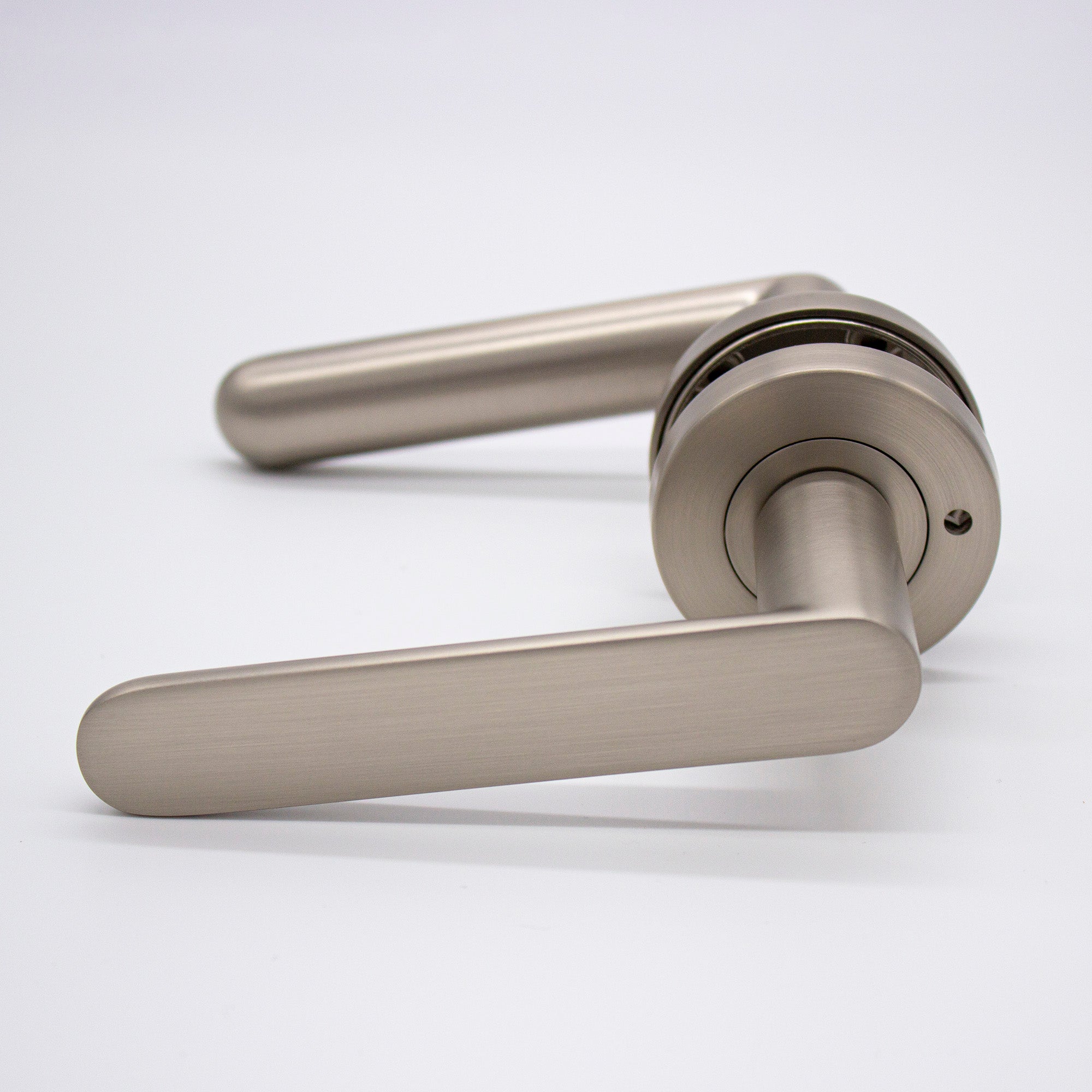 Brushed Nickel Privacy Door Handle - Fairhaven - Manovella