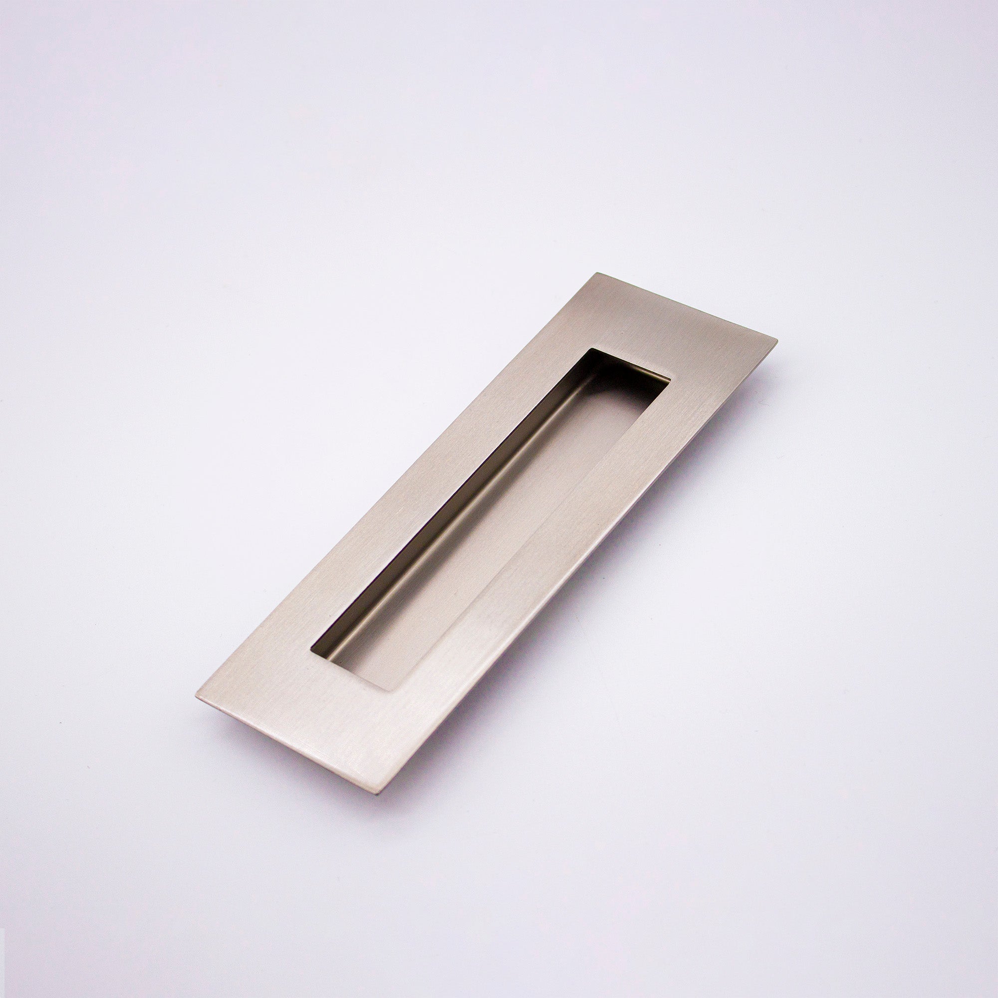 Brushed Nickel Sliding Door Flush Pull 120mm x 40mm - Manovella