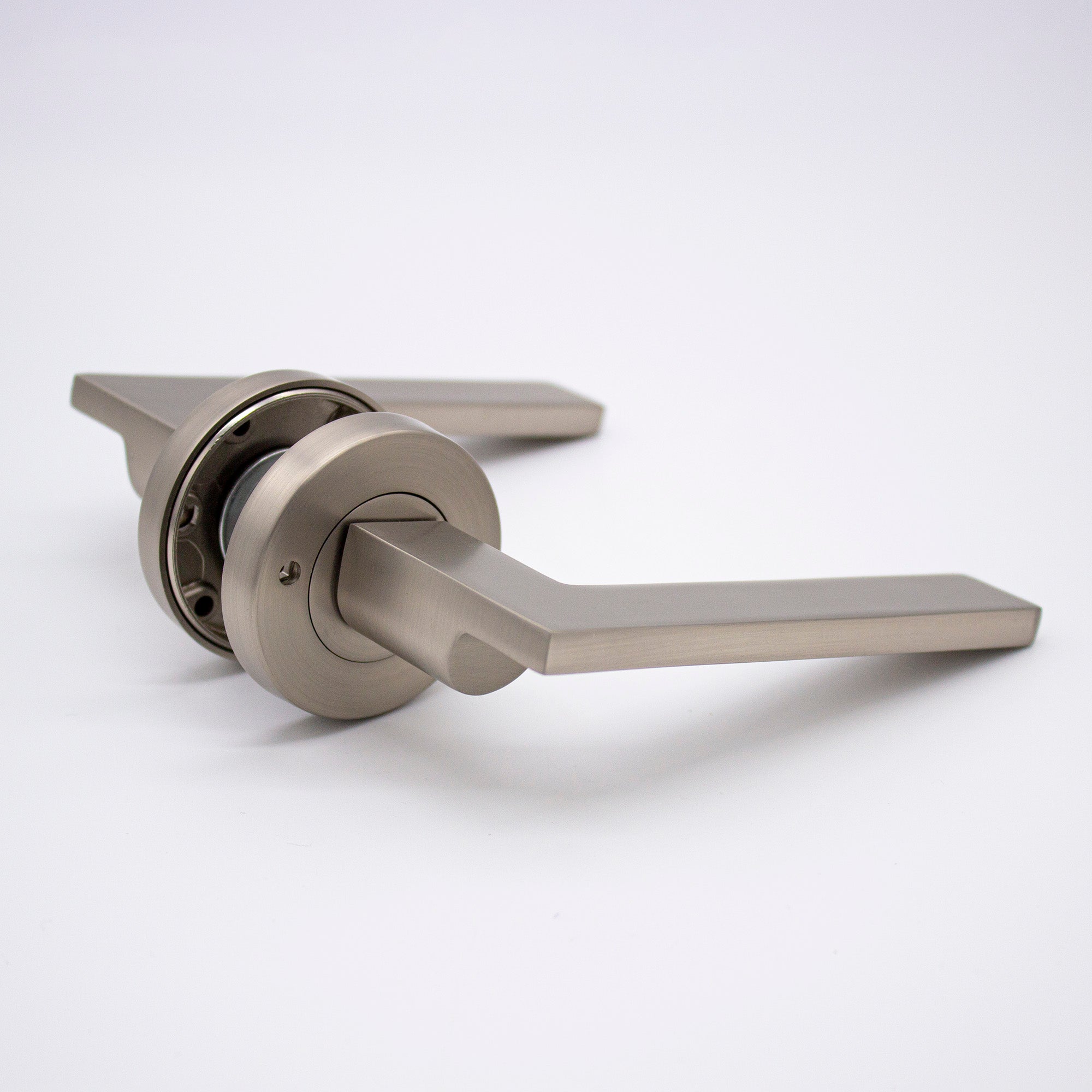 Brushed Nickel Privacy Door Handle - Hamilton - Manovella