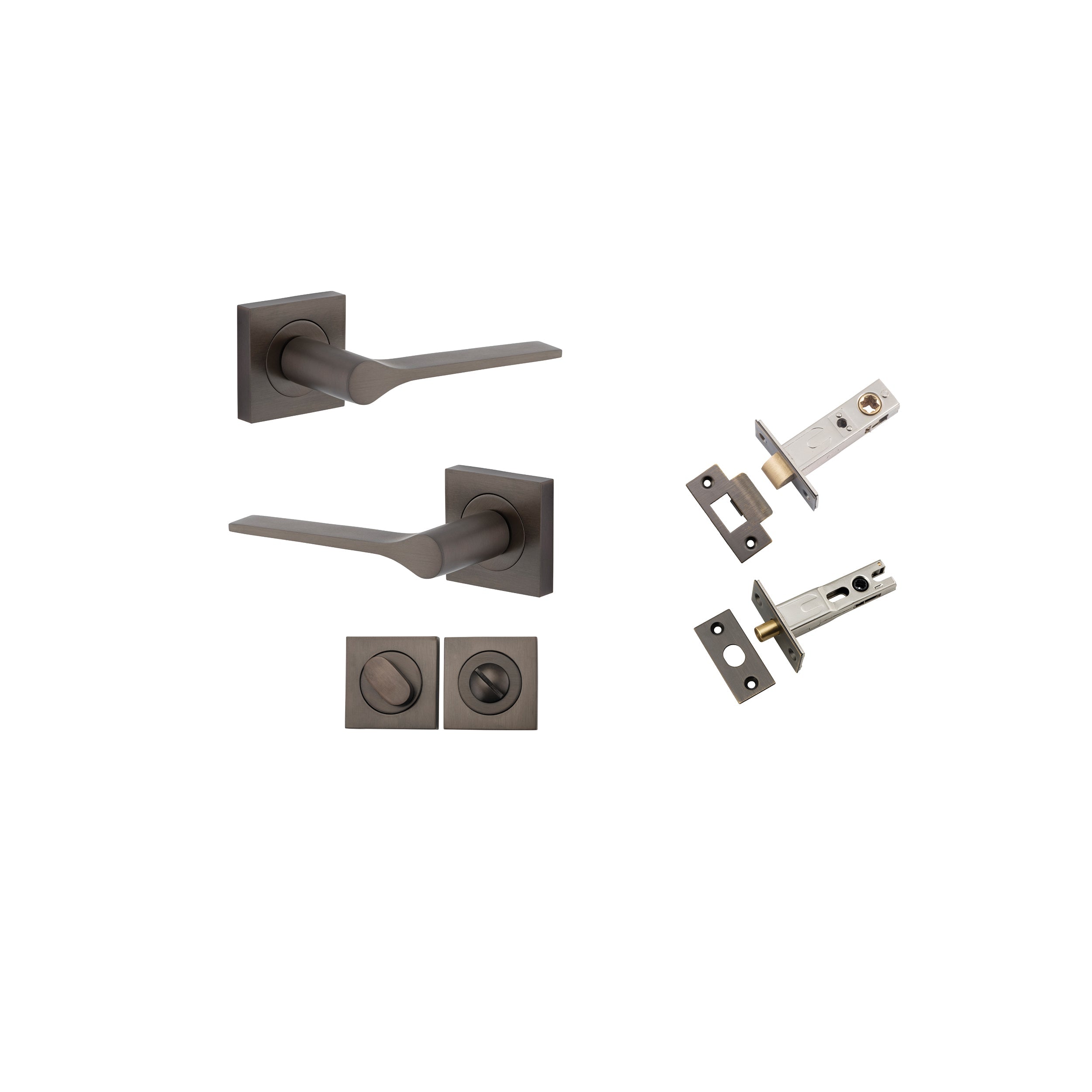 Como Lever - Square Rose - Entry Point - Iver - Signature Brass - Door Levers