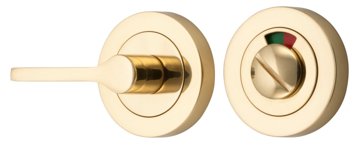 Accessibility Privacy Turn with Indicator - Round - Entry Point - Iver - Polished Brass - Tube Latches & Bolts