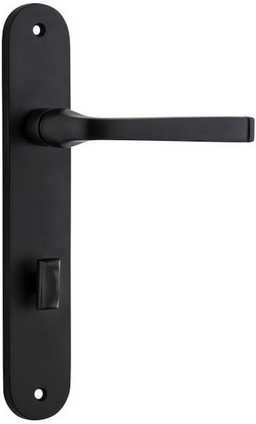 Annecy Lever - Oval Backplate - Entry Point - Iver - Matt Black - Door Levers