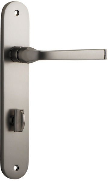 Annecy Lever - Oval Backplate - Entry Point - Iver - Satin Nickel - Door Levers