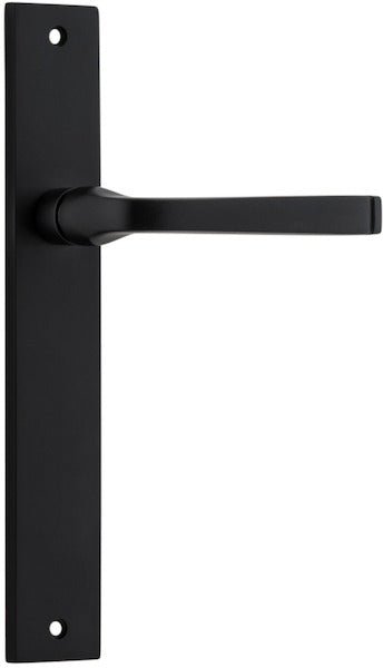 Annecy Lever - Rectangular Backplate - Entry Point - Iver - Matt Black - Door Levers