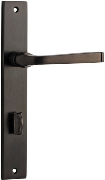 Annecy Lever - Rectangular Backplate - Entry Point - Iver - Signature Brass - Door Levers