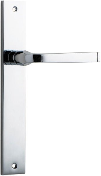 Annecy Lever - Rectangular Backplate - Entry Point - Iver - Polished Chrome - Door Levers