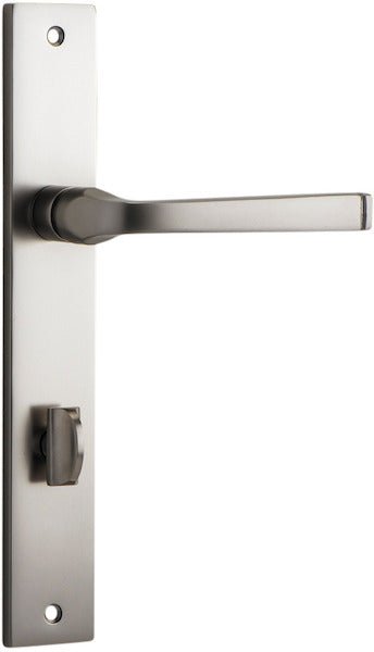 Annecy Lever - Rectangular Backplate - Entry Point - Iver - Satin Nickel - Door Levers