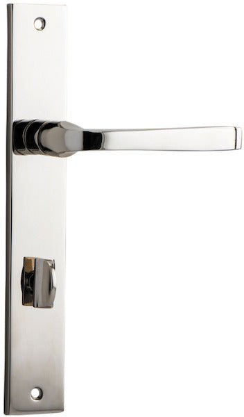 Annecy Lever - Rectangular Backplate - Entry Point - Iver - Polished Nickel - Door Levers