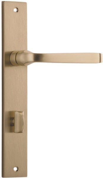 Annecy Lever - Rectangular Backplate - Entry Point - Iver - Brushed Brass - Door Levers