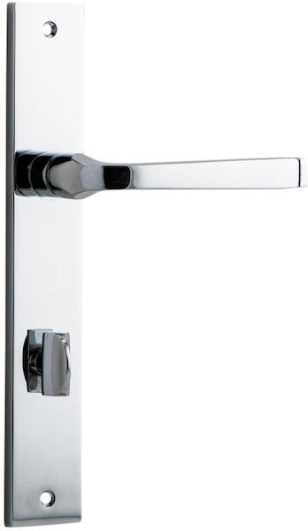 Annecy Lever - Rectangular Backplate - Entry Point - Iver - Polished Chrome - Door Levers