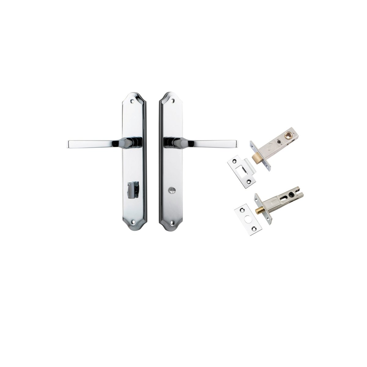 Annecy Lever - Shouldered Backplate - Entry Point - Iver - Polished Chrome - Door Levers